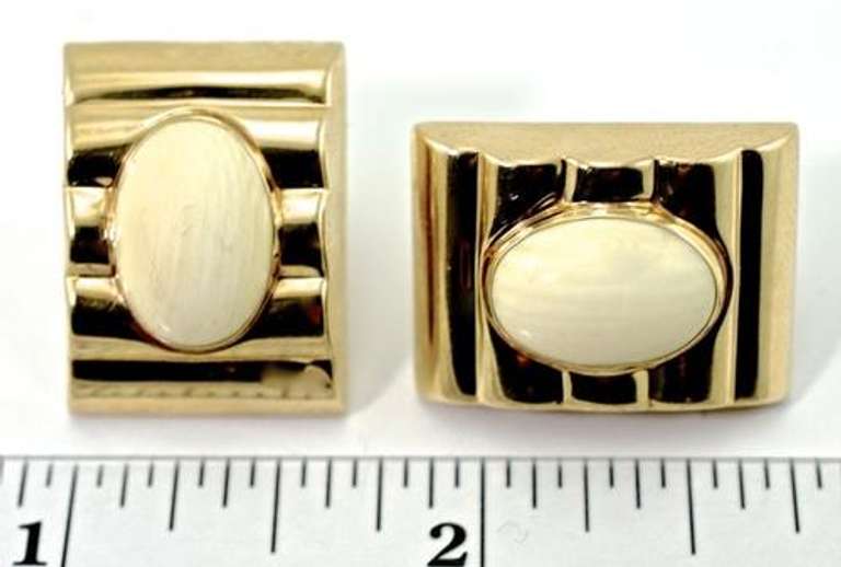 Rare Bone Earrings, 14k