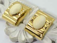 Rare Bone Earrings, 14k