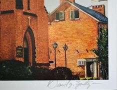 Signed Lithograph After Original Painting by D. Yontz David Yontz All Saints Spire