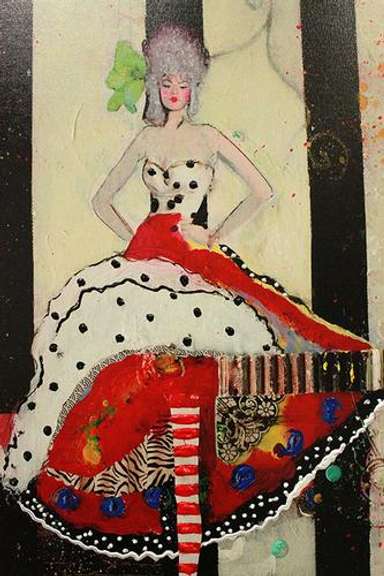 Hand Embellished Giclee on Canvas Alexandra Suarez