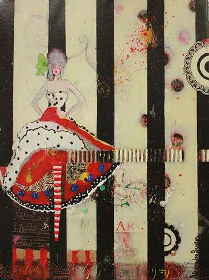Hand Embellished Giclee on Canvas Alexandra Suarez
