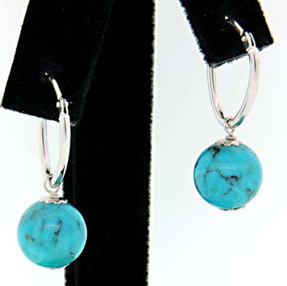 Blue Stone Dangle Earrings