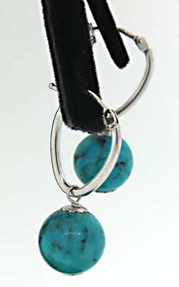 Blue Stone Dangle Earrings