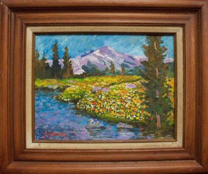 Stunning Original Art By Manor Shadian Manor Shadian Mountain with Flower Valley