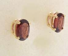 Garnet Stud Earrings 2.12 CTW, 14kt Gold