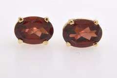 Garnet Stud Earrings 2.12 CTW, 14kt Gold