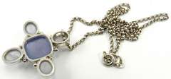Cross Design 18kt Gold Necklace With Chalcedony Stones