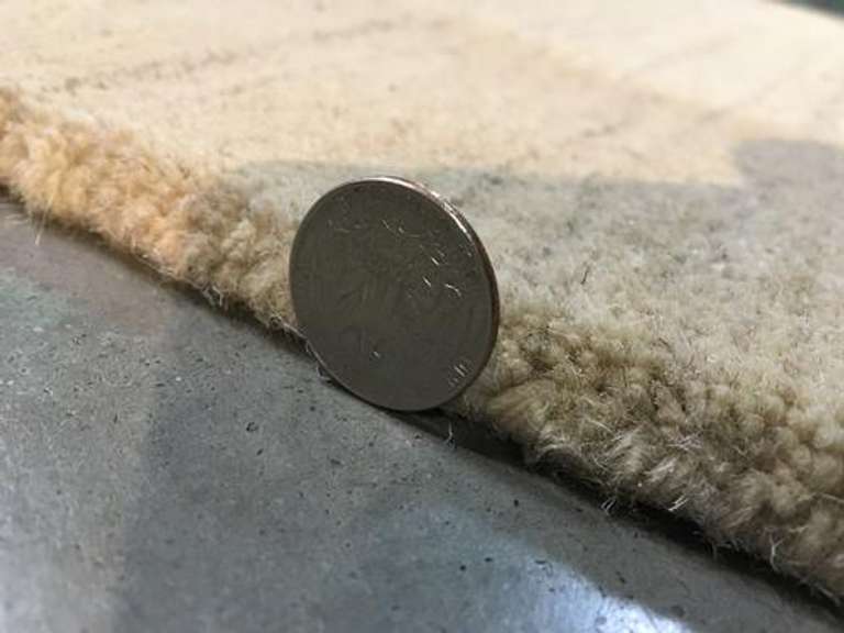 Solid Two Tone Design Hand Made & Carved Wool 9 Ft Runner