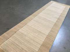 Solid Two Tone Design Hand Made & Carved Wool 9 Ft Runner