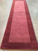 Solid Two Tone Design Hand Made & Carved Wool 9 Ft Runner