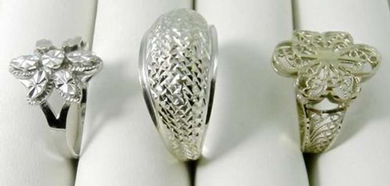 Three 14k White Gold Rings