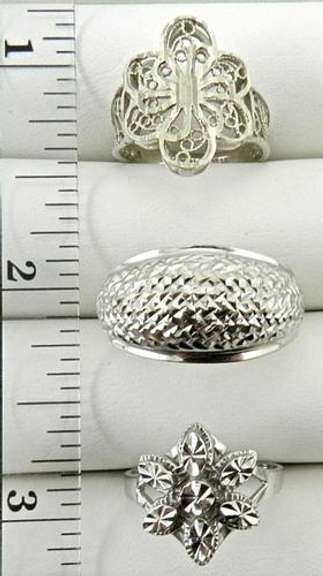 Three 14k White Gold Rings