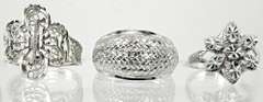Three 14k White Gold Rings