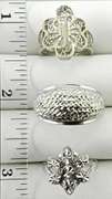 Three 14k White Gold Rings