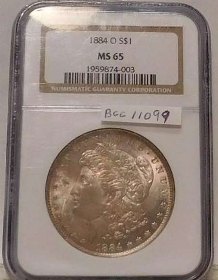 1884-O Morgan Dollar NGC full Gem MS-65, nice tone