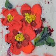 Lovley Nicolletta Belletti Orig Arylic Coral Red Flower