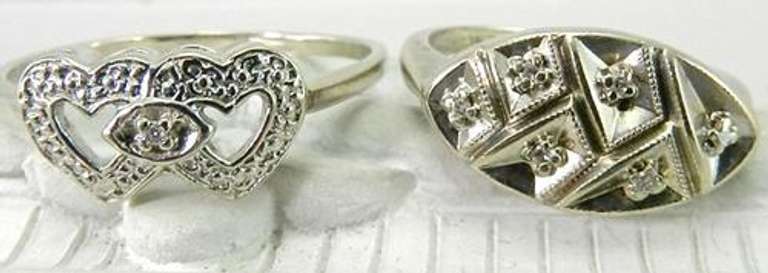 Nice Pair of Vintage White Gold Rings
