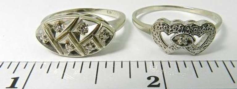 Nice Pair of Vintage White Gold Rings