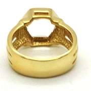 LADIES 14 KT YELLOW GOLD AQUA MARINE RING.