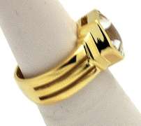 LADIES 14 KT YELLOW GOLD AQUA MARINE RING.