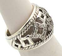 David Yurman Sterling Silver Ring with Pave Diamonds