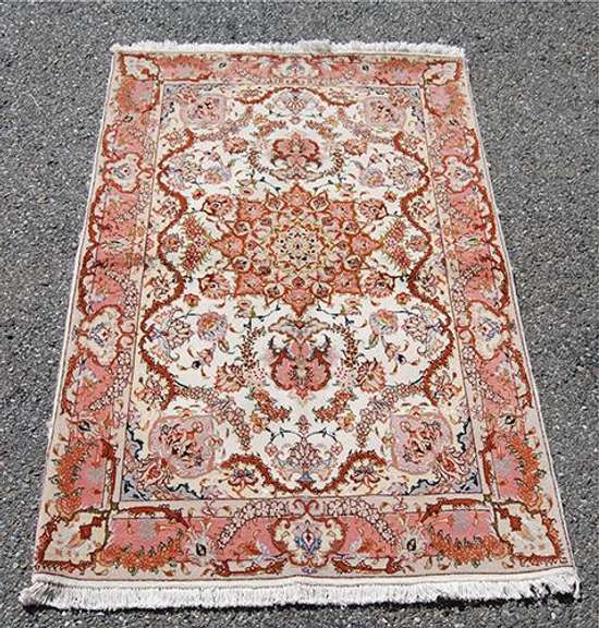 Fine Floral Silk Highlighted Persian Tabriz 3.4x5.5