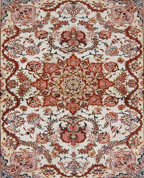 Fine Floral Silk Highlighted Persian Tabriz 3.4x5.5