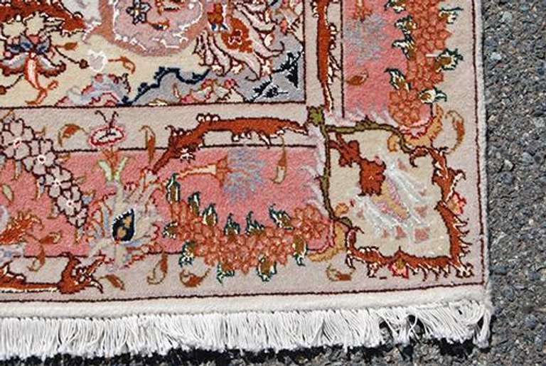 Fine Floral Silk Highlighted Persian Tabriz 3.4x5.5