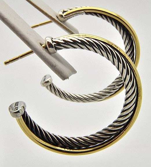 Silver Crossover Hoop Earrings From David Yurman