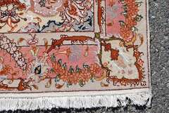 Fine Floral Silk Highlighted Persian Tabriz 3.4x5.5