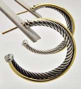 Silver Crossover Hoop Earrings From David Yurman