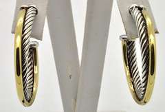 Silver Crossover Hoop Earrings From David Yurman