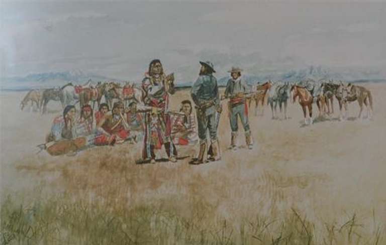 Vintage 1950's Art Print of Charles Rusell's Work
