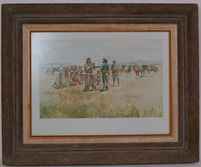Vintage 1950's Art Print of Charles Rusell's Work