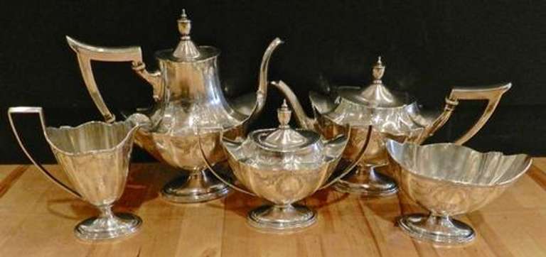 Extremely Rare Semi Antique Gorham 5 Piece Tea Service