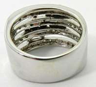 Wide 18K Ring with Stars of Diamonds