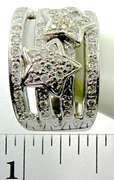 Wide 18K Ring with Stars of Diamonds