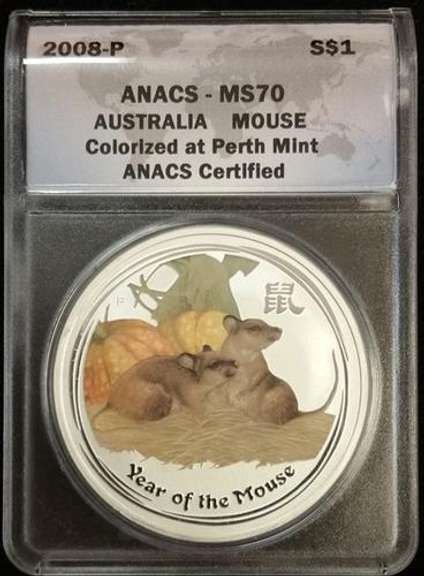 2008-P ANACS MS 70 DCAM Australia Mouse Colorized