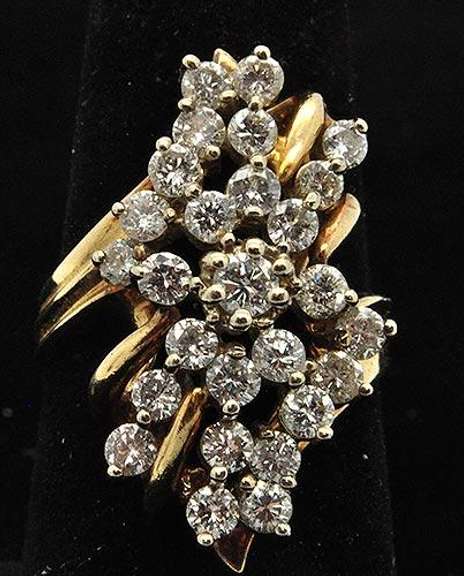 Brilliant 14kt Gold Diamond Cocktail Ring