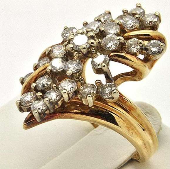 Brilliant 14kt Gold Diamond Cocktail Ring