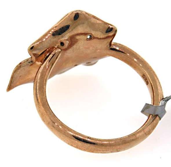 Rose Gold Tone Designer Silver Cocktail Ring