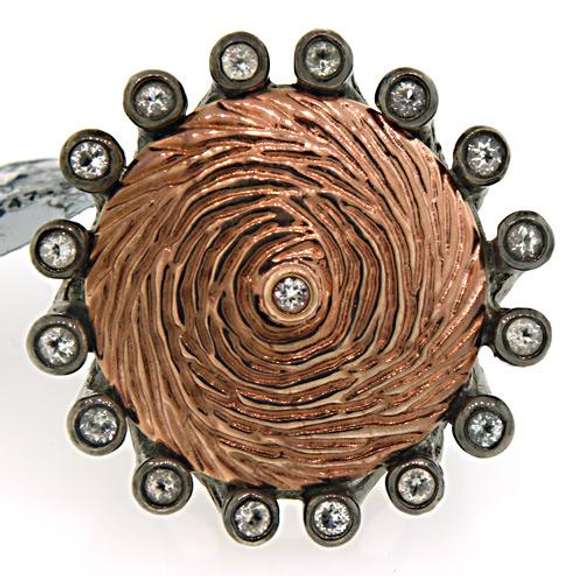 Sterling Silver Cocktail Ring, Circular Shaped Design