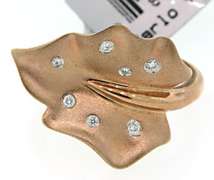 Rose Gold Tone Designer Silver Cocktail Ring