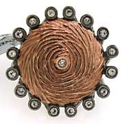 Sterling Silver Cocktail Ring, Circular Shaped Design