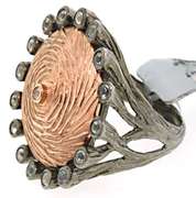 Sterling Silver Cocktail Ring, Circular Shaped Design