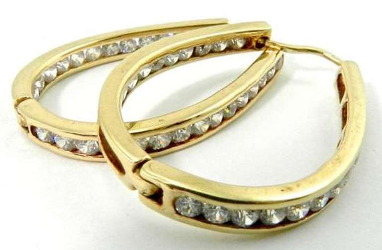 Popular Inside Out 14k CZ Hoops
