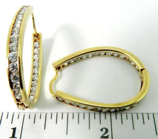 Popular Inside Out 14k CZ Hoops