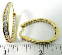 Popular Inside Out 14k CZ Hoops