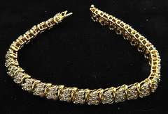 14kt Gold Floral Design Diamond Bracelet, 2ctw