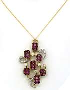 Fancy 7ctw Ruby & Diamond Pendant, 18kt
